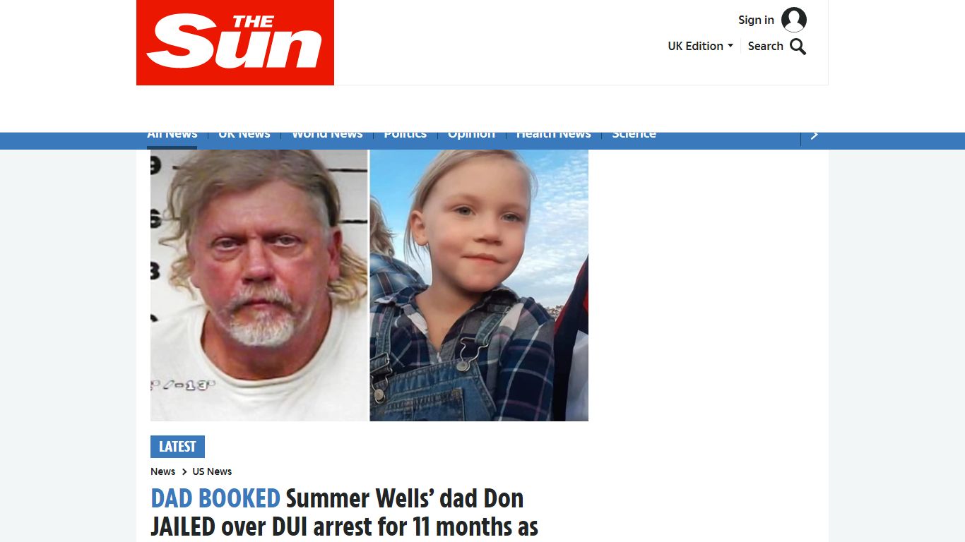 Summer Wells' dad Don JAILED over DUI arrest for 11 months as search ...